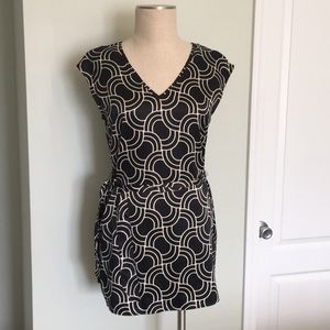 Mossimo Black & White Silk Blouse